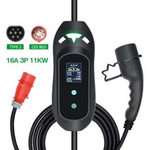 ISIGMA IEC 62196 타입 2 고속 EV 충전기 CEE 레드 플러그 전기 자동차 충전용으로 조정 가능 3 상 11KW 16A 8A 10A 13A 16A, 16A 11KW T2 5m, Type2