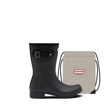 헌터 여성 여자 오리지날 투어 숏 레인부츠 블랙 WFS2205RMABLK