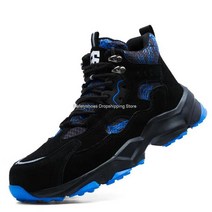 남자 하이탑 스니커즈 캠퍼스화 상위 작업 안전 슈즈 여자 철강 발가락 운동 화 빛 Anti-stab Anti-smash 부츠