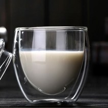 이중 유리컵 모던 디자인 강화 이쁜 250ml 텀블러 빨대 내열 유리보틀 물병 에코 글라스