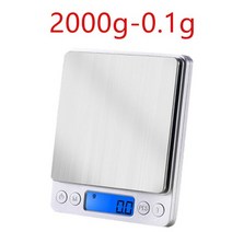 전자저울 주방 업소용 3000g0.1g 전자 디지털 디스플레이 저울 플랫폼 500g0.1g 보석 그램 정밀 LCD 미니, 2000g-0.1g