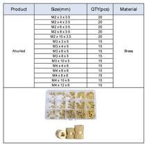 로크 너트 황동 널 인서트 사출 성형 세트 구색 키트 세트 위한 구리 나사 내장형 세트, m2 m3 m4