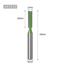 루터기 트리머 홈파기 6mm 생크 라우터 비트 나무 조각용 싱글 에지 더블 스트레이트 나이프 트리머 헤드, 03 6X5X20