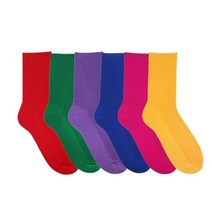 여성비비드컬러 골지6종 장목양말 컬러 패션 사계절