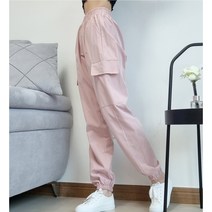 이지무드 여성 Linemaker 아노락 허리밴딩 트레이닝 밴딩 카고 조거팬츠