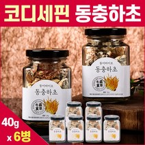 코디세핀 동충 동충하초 생동충하초 건조 동충화초 아데노신 코디새핀 베타글루칸 원기회복 효도선물, 6개