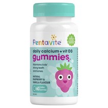 NZ 직구 Pentavite Daily Calcium + Vit D3 인공 색소 무첨가 Gummies 60젤리 1PACK, 수량, 상세참조