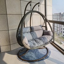 흔들그네의자 정자 대담한 더블 바구니 등나무 의자 스윙 발코니 실내 집 야외 안뜰 그물 빨간색 요람, [04] 화이트 더블 트위스트 에지 스페이스 바스켓