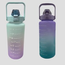 대용량 2리터 물병 텀블러 대형물통 연예인 2리터물통 물병 헬스 스포츠 다이어트 캠핑용물통, 블루피치