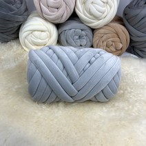 퓰렌 자이언트얀 벨벳 패브릭 1kg 가방 뜨개실, 벨벳 1kg, 연그레이, 1개