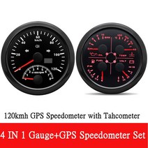 HD 85MM 120 KMH 160 200 GPS 속도계 디지털 타코 4 In 1 오일 압력 수온 볼트 연료 게이지, 02 120kmh Gauge Set BN
