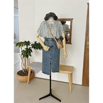 코지일이삼 코지 테슬 리본끈 포인트 도트패턴 반팔 블라우스 (8695220)