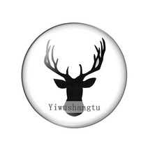 립스틱립글로스 아트 블랙 크리스마스 사슴 머리 패턴 10mm/12mm/20mm/25mm 라운드 사진 유리 카보 숑 데모 플랫 다시 결과 만들기, [10] 30mm, [09] i