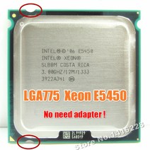 CPU 제온 E5450 프로세서 3.0GHz 12M 1333Mhz LG 호환 호환a 775 메인 보드에서 작동 어댑터 필요 없음, 한개옵션0