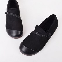 겨울 따뜻한 여성 슬립온 퍼 단화