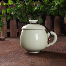 고급스러운 명품 청자 찻잔 뚜껑있는전통쌍화차잔 한방찻잔, 디야 오 베이지 (Mug), 1개