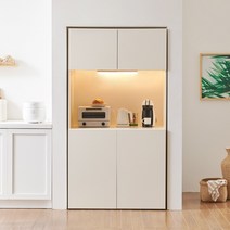파인 LED 빌트인 홈카페장 냉장고장 팬트리장 주방 수납장 1000, 화이트(HBC908W0C)