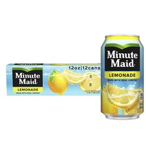 Minute Maid 미닛메이드 리얼 레몬으로 만든 레몬에이드 주스 355ml 12캔 Lemonade Made with Real Lemons