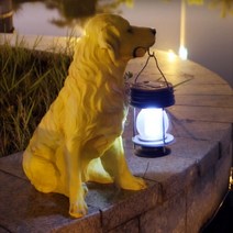 [해외직구] 대형견 골든리트리버 태양광 LED조명등 추가 식당 카페 동물병원 전원주택 펜션, 대형견 백색광