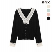 BNX [BNX] 여성 브이넥 숄카라 크롭 가디건