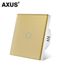 AXUS EU AC100-240V 강화 된 흰색 크리스탈 유리 터치 스위치 패널 벽 조명 스위치 센서 버튼 1/2/3Gang Lamp Interruttore, gold 1 gang, 13 gold 1 gang