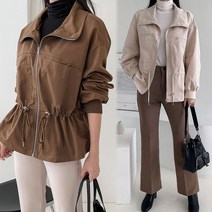 [여시몰5897]빅포켓 스트링 야상 집업 점퍼/가을 여성 간절기 바람막이 허리스트링 하프 하이넥 사파리 슬랙스 청바지 스커트 코디