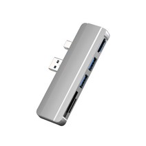 5 포트 USB 허브 독 USB3.0 어댑터 TF 카드 리더 마이크로 도킹 스테이션 컴퓨터 노트북 용 여행용 변환기, 유형2