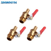 중간밸브 황동 가시 볼 밸브 81012mm 레드 레버 핸들 14 38 12 수나사 커넥터 조인트 구리 파이프 피팅 커, 02 38_02 10mm