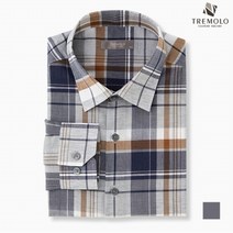 인디안 TREMOLO 남성 체크패턴 긴소매 남방_TRBNLWS2401