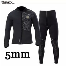 스쿠버다이빙 서핑 다이버 슈트 잠수복 slinx 5mm 재킷과 바지 남성 네오프렌 카이트 수중 옷 정장 앞 지퍼, xxl