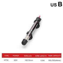 히터봉 110v220v 수족관 물고기 탱크 50w100w R9V3 용 EU 미국 조정 가능한 온도 조절기 히터 막대 잠수정 가열, [02] B, 02 B