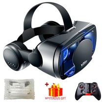 3D VR 헤드셋 스마트 가상 현실 안경 헬멧 스마트 폰 전화 렌즈 컨트롤러 헤드폰 7 인치 쌍안경, 03 No Box 054 Remote