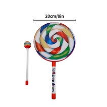 롤리팝 드럼 칼 타악기 음악 교육 보조 뮤지컬 완구 어린이 레인보우 핸드 스틱 6/8/10 인치, [03] 8 inches