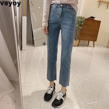 vsyoy 여성용 세상편한 슬럽청바지
