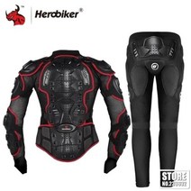 레이싱자켓 HEROBIKER남녀 공용 오토바이 재킷 크로스 인듀로 레이싱 보호 장비 풀 바디 아머, MC1001-MP1004 RD+XXXL