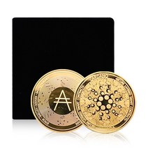 가상화폐 카르다노 에이다 Cardano ADA 코인 기념주화 골드도금 (선물용 고급 벨벳 케이스), 1개