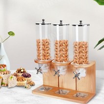시리얼 디스펜서 오트빌 호텔 뷔페 조식 시리얼 용기 셀프바, D.너도밤나무 3구(12L)