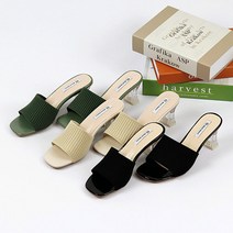 오케이슈 고퀄리티 니트 스판 여성 뮬블로퍼힐 6cm