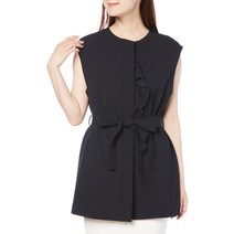 [랑방 온 블루] 재킷 프론트 프릴 노 컬러 재킷 3146209 여성 34 38