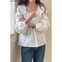 쉬폰블라우스 하객룩 오피스룩 리본 레이스 귀여운 디자인 의류 여름 여성 스위트 걸스 루즈 캐주얼 단색 버튼 화이트 베이비 셔츠 상의 블라우스