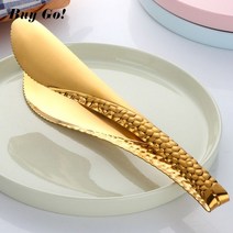 고기 집게 주방 요리 핀셋 실리콘 나무 치킨 조리용 업소용 12pcs 과자 클램프 바베큐 스테인레스 스틸 로즈 골드 빵 클립 안티 열 음식 바베큐 서빙 용품, 금, 2개