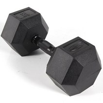 바디엑스 [낱개] 육각아령 고무덤벨 18kg 블랙그립 네츄럴고무