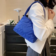 묘먀미 하트뽕뽕 퀼팅 캐주얼 여성 숄더백 Z0202