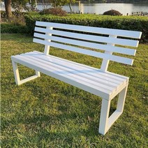색깔있는 등받이 벤치 원목 흰색 캠핑장 노란색 공원 단철 정원 튼튼한, 05 화이트 150x40x85 등받이