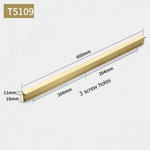 KAK-순수 구리 캐비닛 손잡이 및 골드 주방 긴 가구 문 하드웨어 드레서 서랍, 핸들 -T5109-600