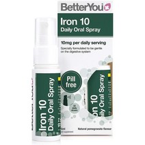 영국 베러유 BetterYou 철분 10mg 데일리 액상 스프레이 석류맛 25ml, 6팩
