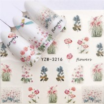 고주파실링기 1 PC 꽃동물 디자인 물 전송 스티커 네일 아트 데칼 DIY 패션 랩 팁 매니큐어 도구, [03] YZW3216