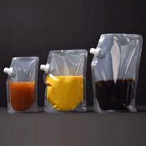 홍진포장 나일론 투명 이방 스파우트파우치 1박스 사이즈 6종 (소스 주스팩), (삼방) 38x48 10L-200장 (장당600원)