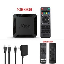 스마트 TV 박스 와이파이 구글 플레이어 유튜브 X96 안드로이드 10 올위너 H313 쿼드 코어 4K 60fps 1GB 8GB 셋톱 박스 X96Q 2GB 16GB, 20.영국 플러그  1G8G backlit mx3