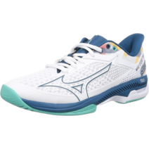 MIZUNO 미즈노 테니스화 웨이브 엑시드 TOUR 5 AC 운동화 코트화 경량 화이트 블루 그린 터키석